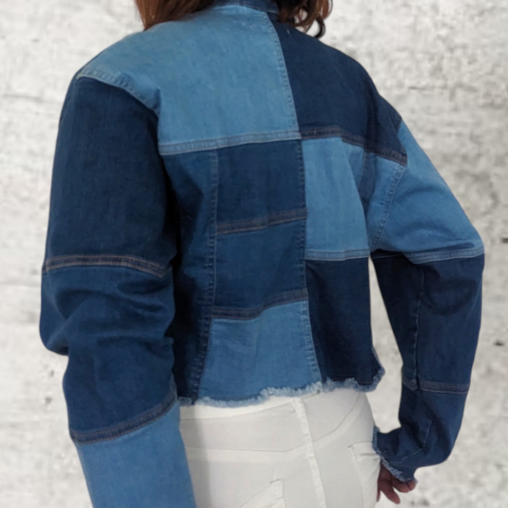 Labijou Two-Tone Patch Denim Jacket - image 3